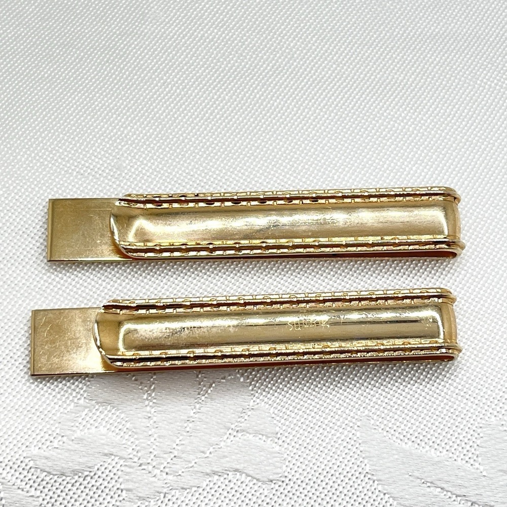 Vintage SWANK Gold Tone Money Clips Lot of 2